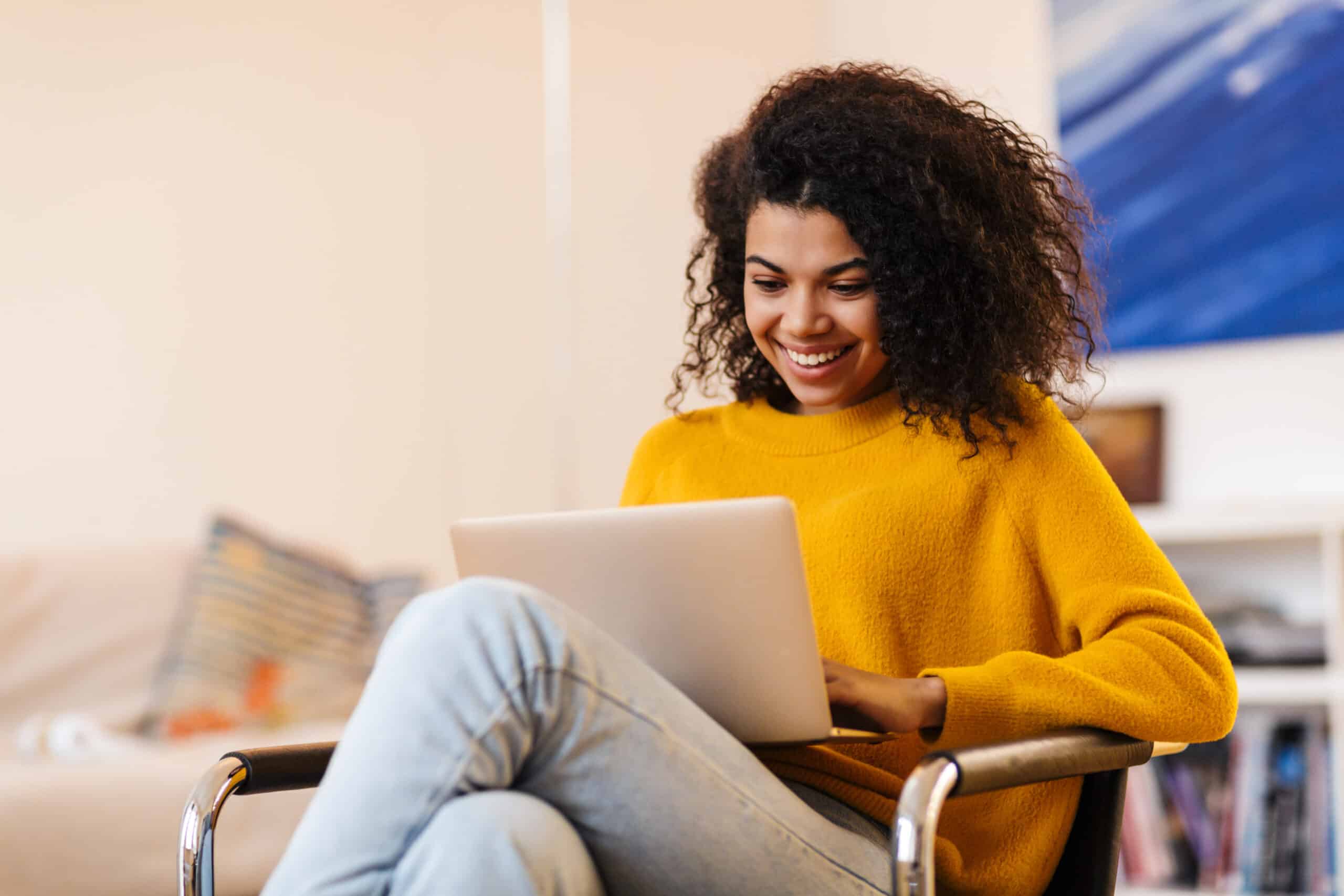 business marketing and rebranding expert working on her laptop